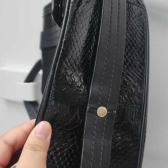 Marc by Marc Jacobs Croc Embossed Pattern Leather Flap Satchel Bag - Picture 5 of 11